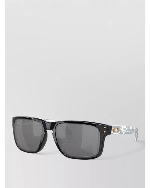 Oakley Gray Metal Accents Square Frame Tinted Sunglasses