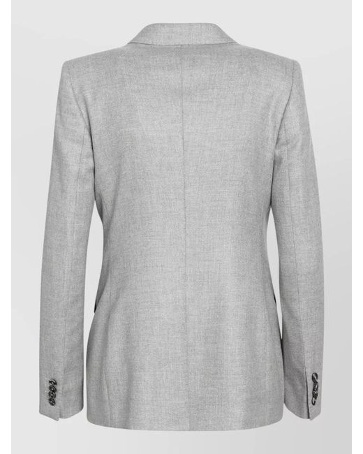 Tagliatore Gray Double Breasted Tailored Jacket Long Sleeves