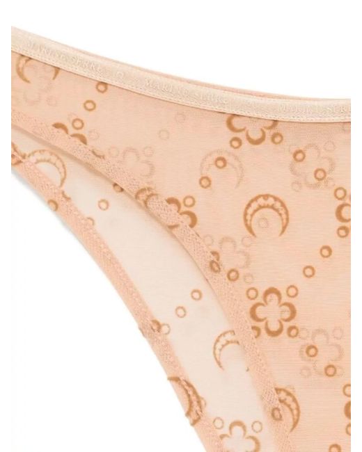 MARINE SERRE Natural Moonogram Mesh High Waist Bikini Bottom