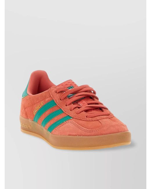 Adidas Originals Red Leather Gazelle Indoor Low-Top Sneakers