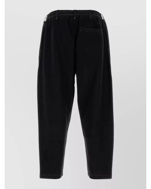 Moschino Black Cotton Joggers Contrast Stitching Side Pockets for men