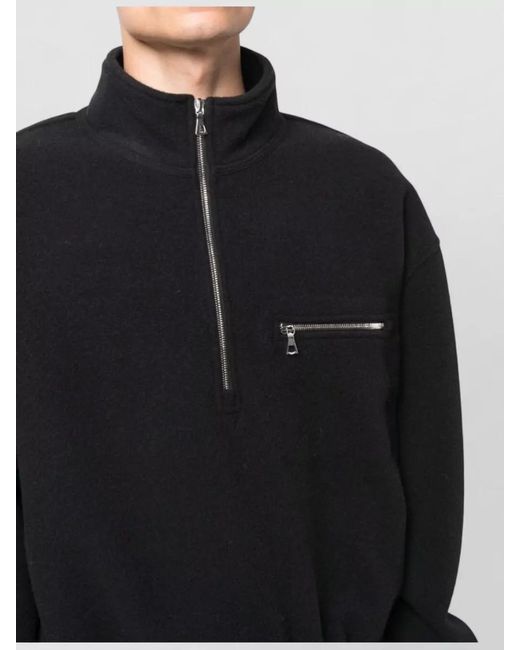 Rier Blue Crewneck Jacket High Collar Pocket for men