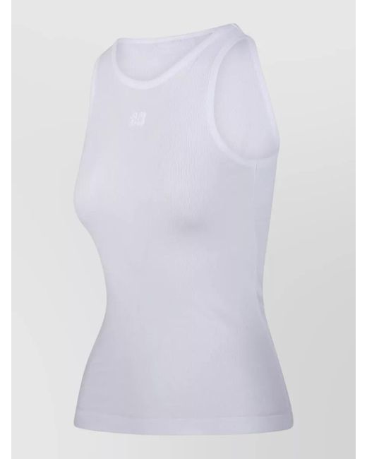 Ganni White Ribbed Tank Top