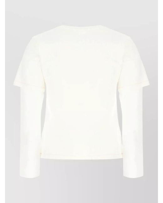Ganni White Cotton Blend Crew Neck Graphic T Shirt