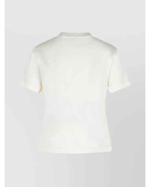 Burberry White Cotton Ribbed Regular-Fit T-Shirt