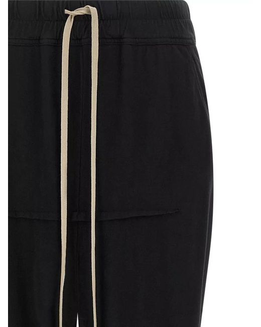 Rick Owens Black Pull On Pillar Trousers Back Pocket