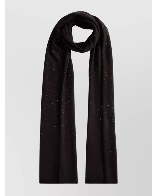 Fabiana Filippi Black Lightweight Long Rectangular Scarf With Sparkling Finish