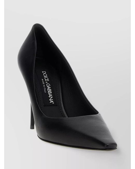 Dolce & Gabbana Black Leather Pointed-Toe Pumps