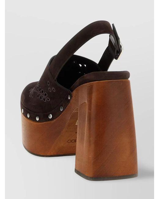 Jimmy Choo Brown Leather Clogs