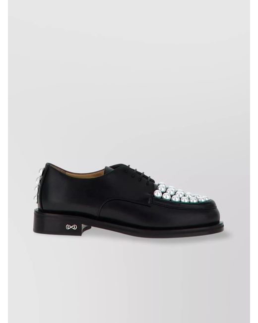 Mach & Mach Black Leather Lace-Up Shoes