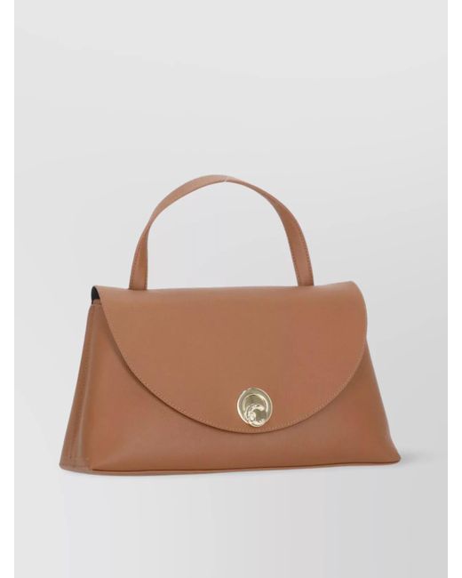 Coccinelle Brown Leather Shoulder Bag Pebbled Handle