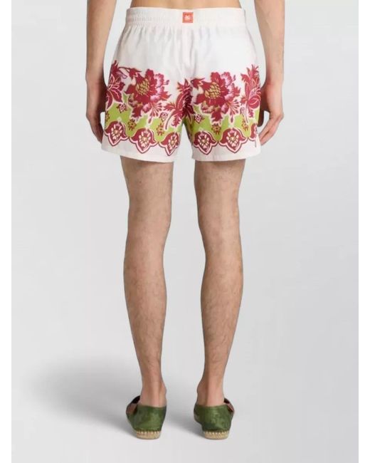 Etro Pink Shorts Elasticated Waistband Floral Print Design for men