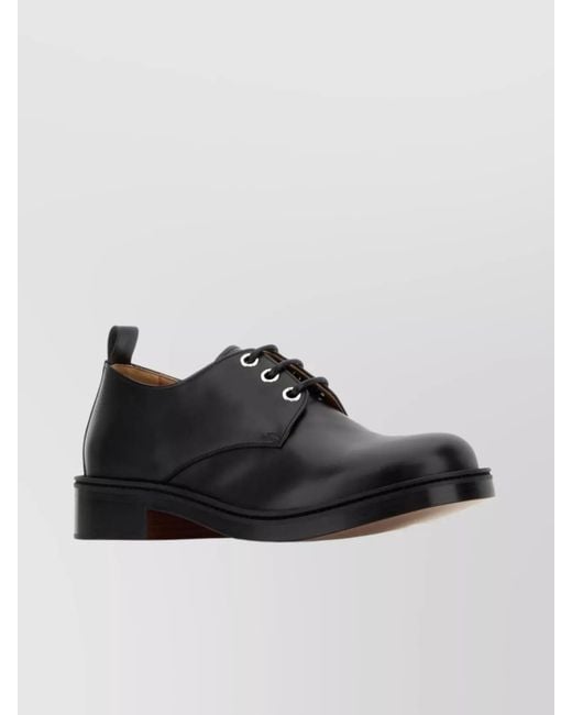 McQueen Black Leather Derby Shoes for men