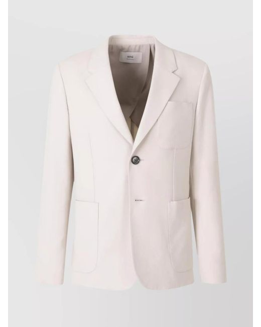 AMI Natural Cotton Single-Breasted Blazer for men