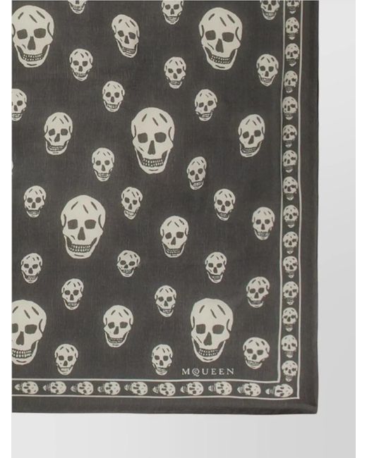 Alexander McQueen Metallic Silk Skull Print Scarf