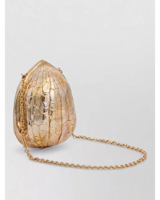 J.W. Anderson Natural Resin Walnut Clutch Bag Chain Strap