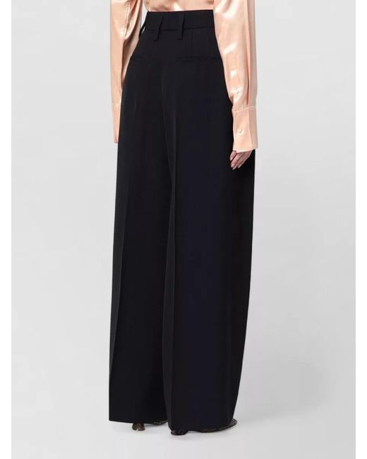 Jil Sander Black High Waist Wide Leg Tailored Pants