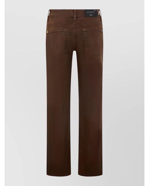 7 For All Mankind Brown Straight Leg Mid Rise Denim Jeans
