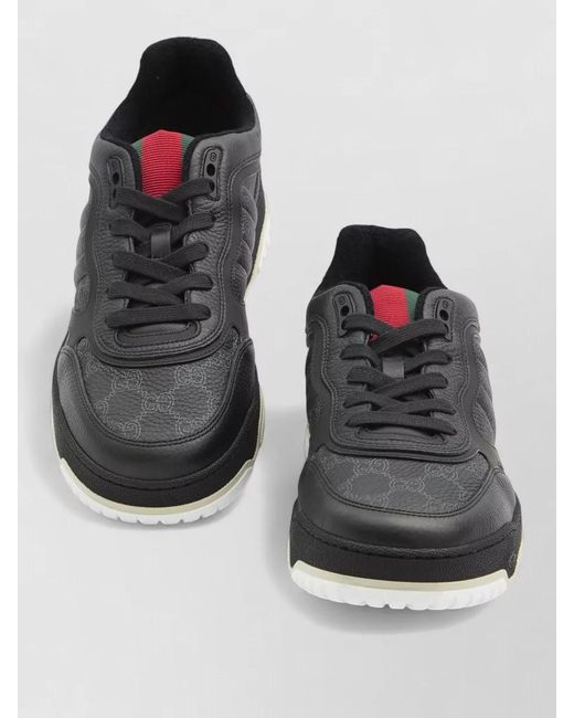 Gucci Black Leather Low-Top Sneakers for men