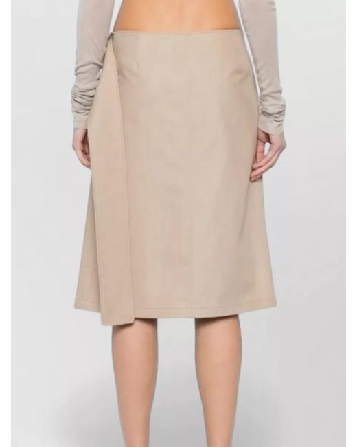 Courreges Natural Utility Cotton Skirt Buckle Belt Pocket