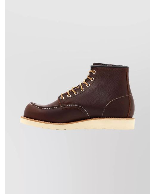 Red Wing Brown Leather Lace-Up Ankle Boots for men