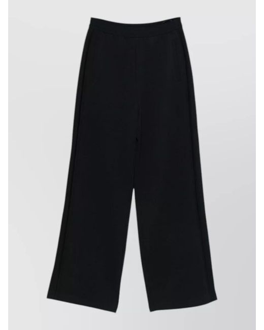 Emporio Armani Blue Cotton Trousers Elastic Waistband Side Pockets