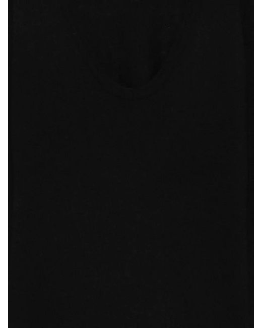Lisa Yang Black Cotton Cashmere Scoop Neck Long-Sleeve Sweater