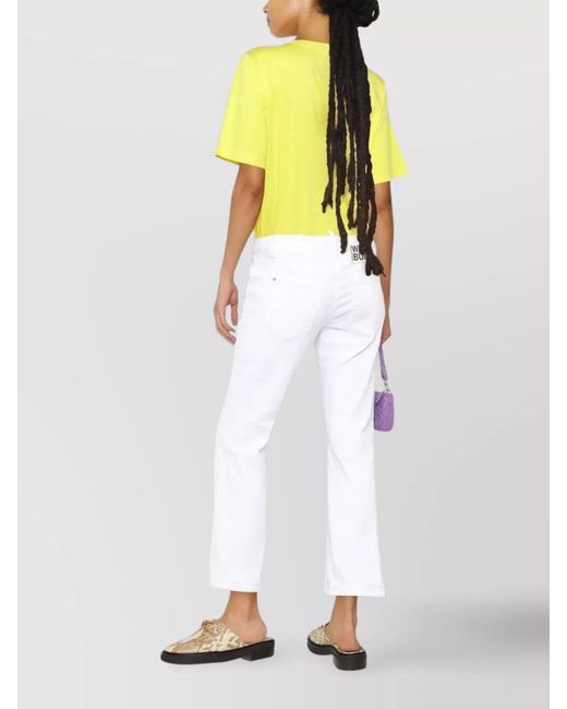 DSquared² White Cropped Flared Trousers
