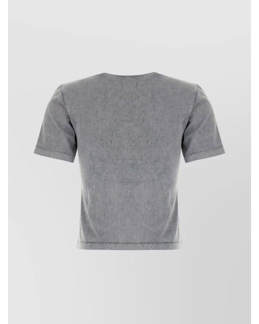 Ganni Gray Cotton T-Shirt