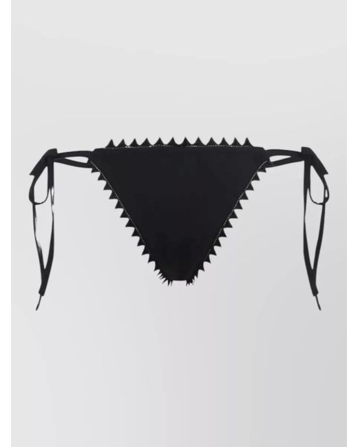 Jacquemus Black Triangle Bikini Bottoms Scalloped Trim