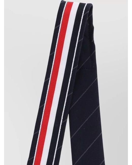 Thom Browne Blue Slim Striped Tie Traditional Pointed Shape for men