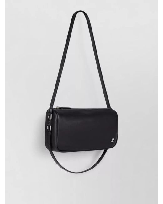 Courreges White Shoulder Bag Rectangular Shape Adjustable Strap