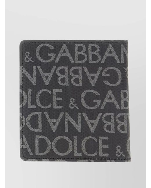 Dolce & Gabbana Gray Logo-Print Fabric Wallet for men