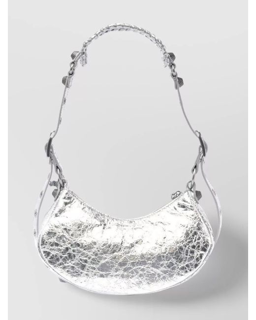 Balenciaga White Le Cagole Lambskin Shoulder Bag