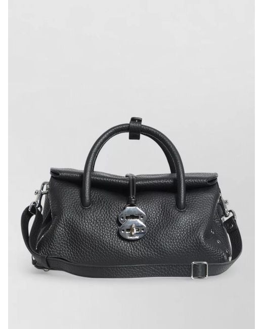 Zanellato Black Dotta S Shoulder Bag Calfskin