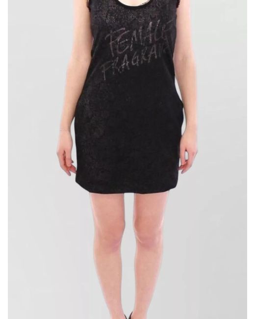 Ermanno Scervino Black Nylon Lace Mini Dress