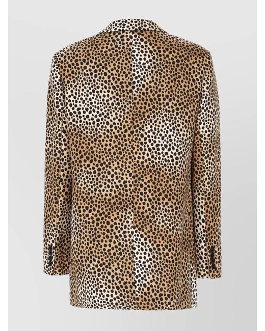 Michael Kors Black Blazer Animal Print Front Pockets