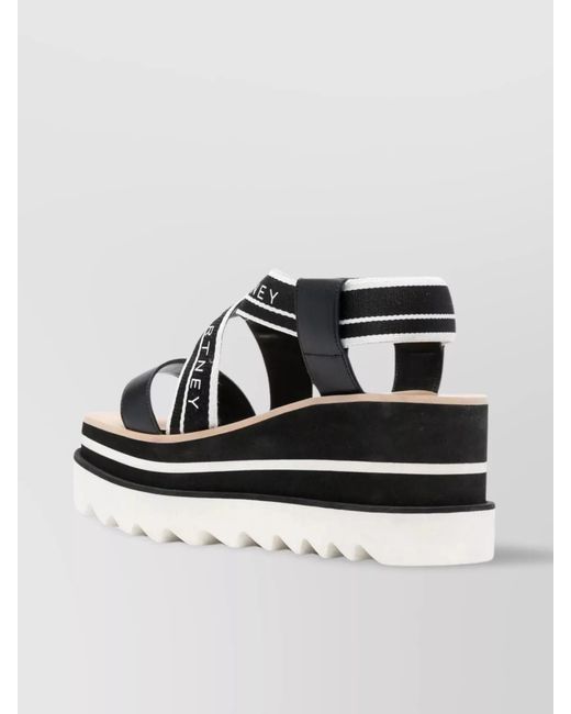 Stella McCartney Metallic Striped Platform Sandals