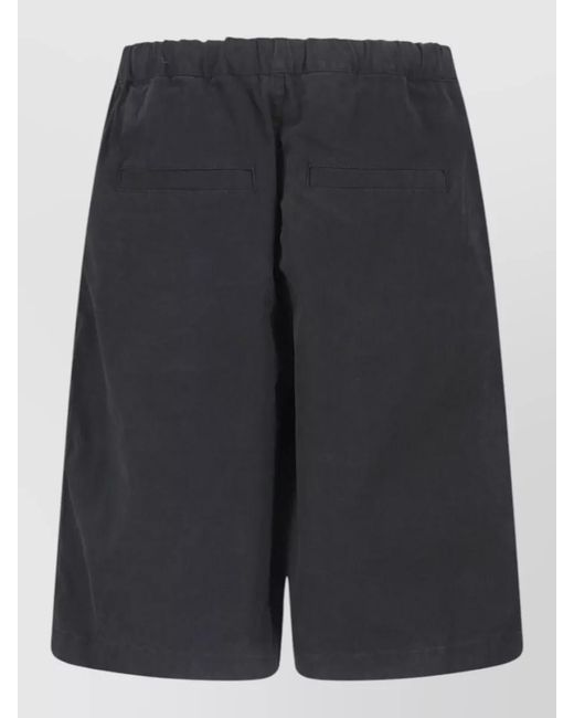 Entire studios Black Cotton Straight Deck Shorts for men