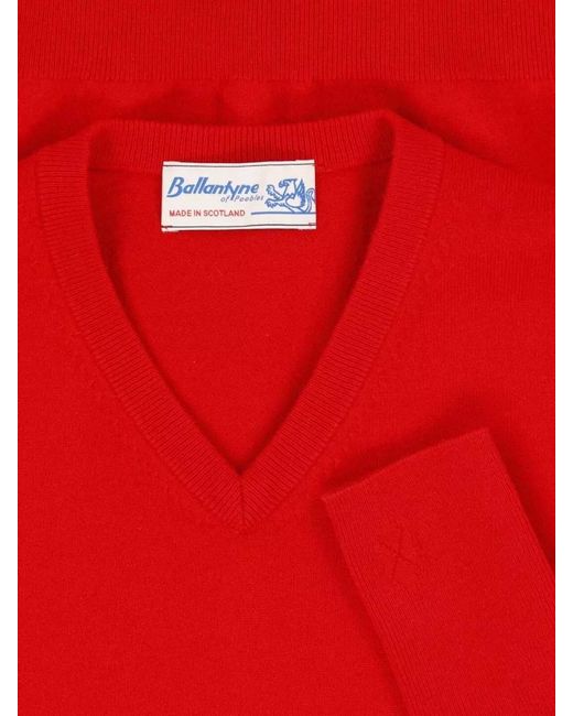 Ballantyne Red Cashmere Crewneck Tank Top for men