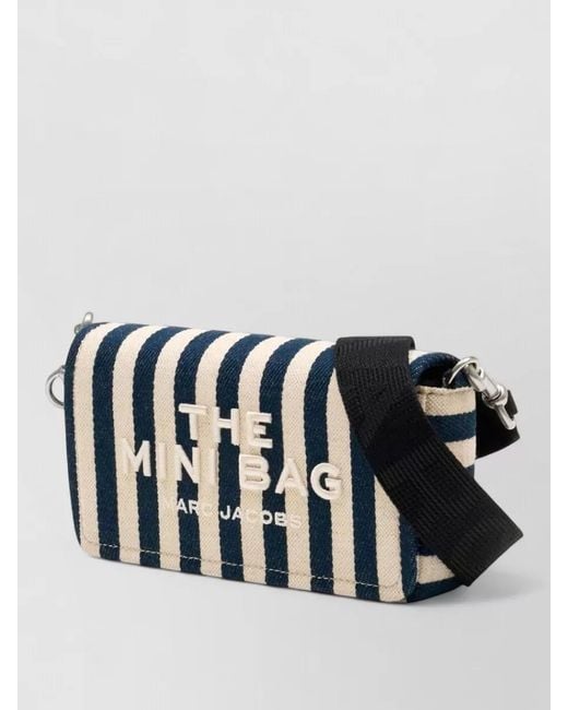 Marc Jacobs Blue Mini Shoulder Bag Cotton Striped Strap