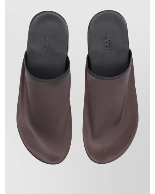 Alysi Brown Satin Flat Sole Open Toe Mules