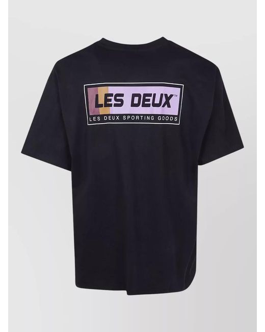 Les Deux Blue Chase Sport Logo Short Sleeve Crewneck T-Shirt for men