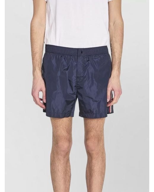 Moncler Blue Logo Patch Swim Shorts for men