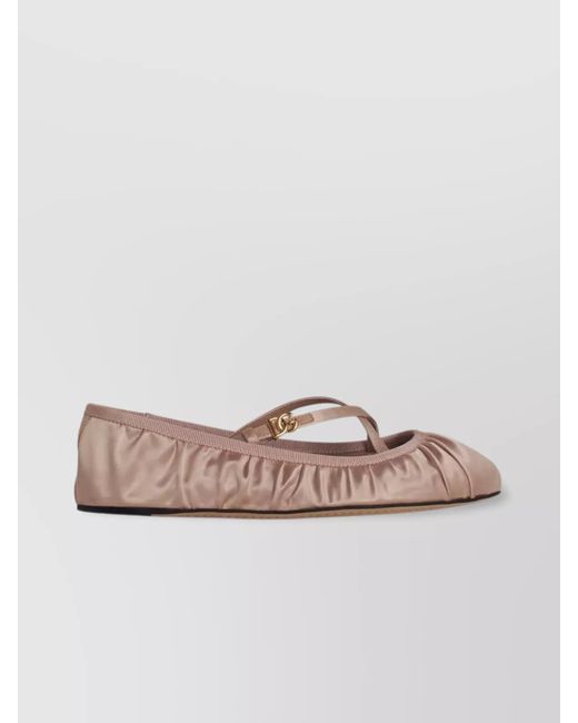 Dolce & Gabbana Multicolor Satin Ballet Flats Ruched Detailing