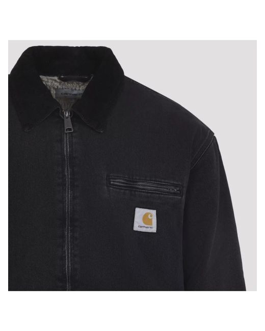 Carhartt Blue Cotton Velvet Collar Zip Lightweight Jacket for men