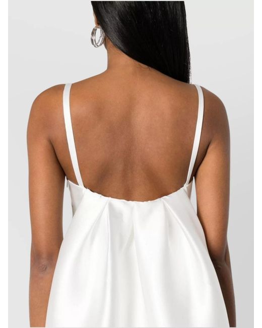 P.A.R.O.S.H. White Poppy Mini Dress Spaghetti Straps