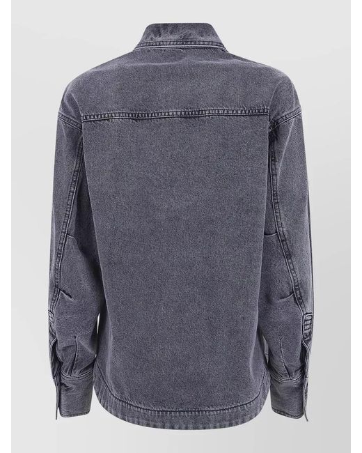 The Attico Blue Denim Bomber Jacket