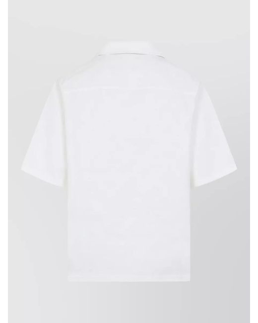 Casablanca White Cotton Monogram Short-Sleeve Shirt for men