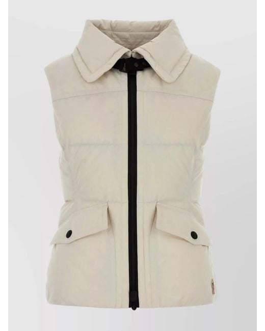 Moncler Multicolor Ivory Polyester Sleeveless Hallaine Down Jacket